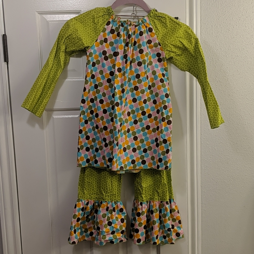 EUC LollyWollyDoodle pants set size 7